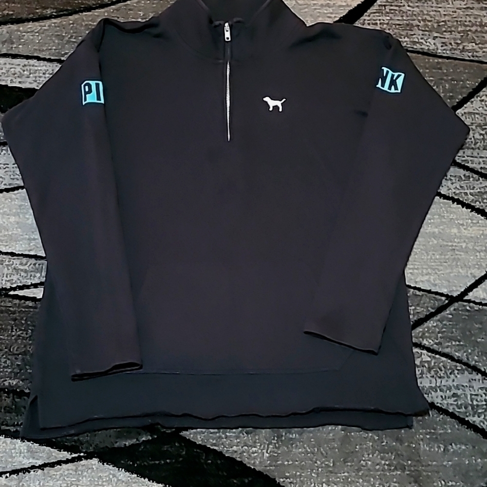 VS PINK 2015 Campus Quarter-Zip Logo Sweatshirt